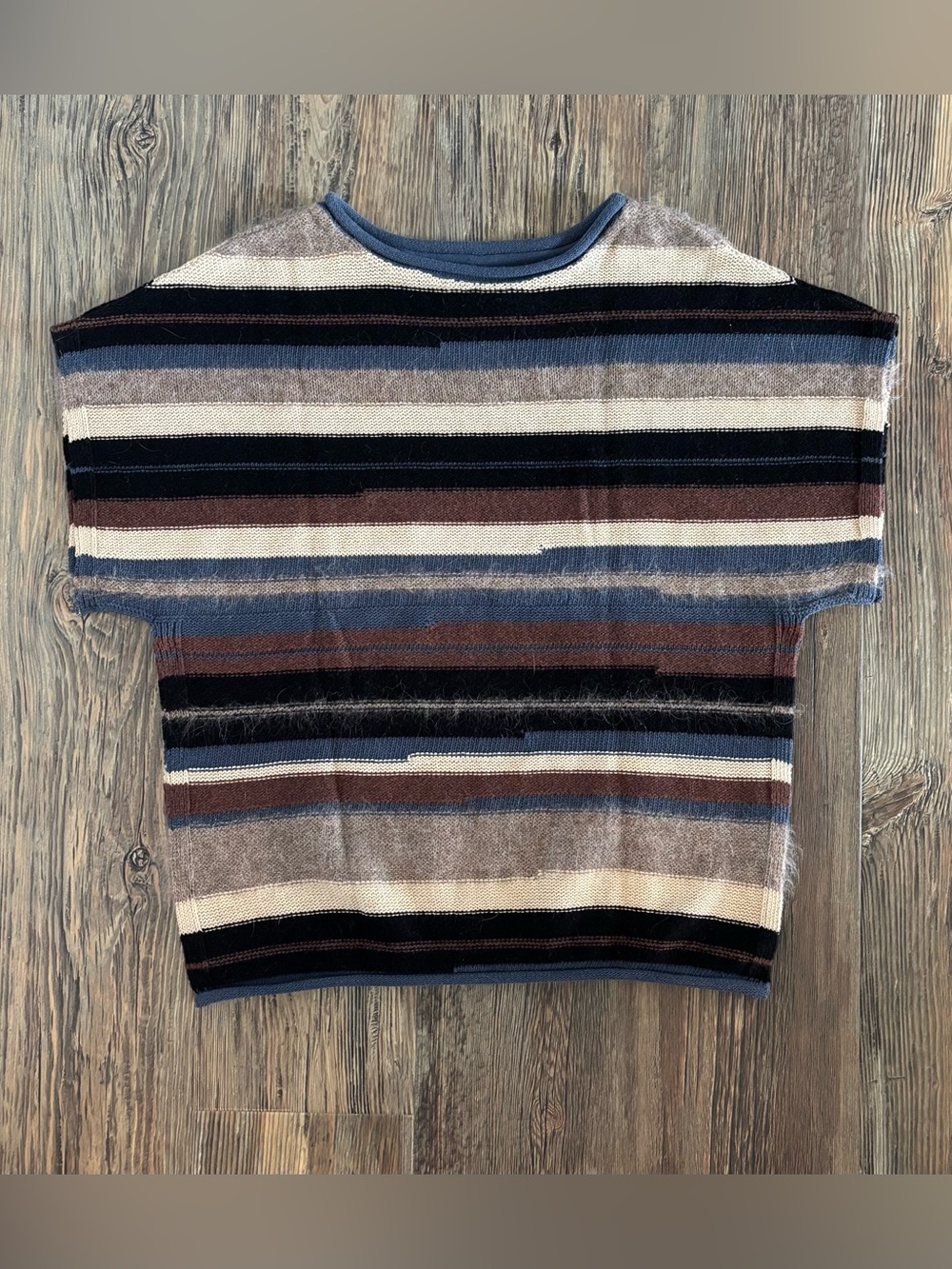 Gudrun Sjödén Open Side Button Closure Alpaca Wool Blend Vest Womens S/M Stripes